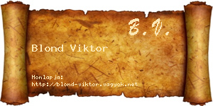 Blond Viktor névjegykártya